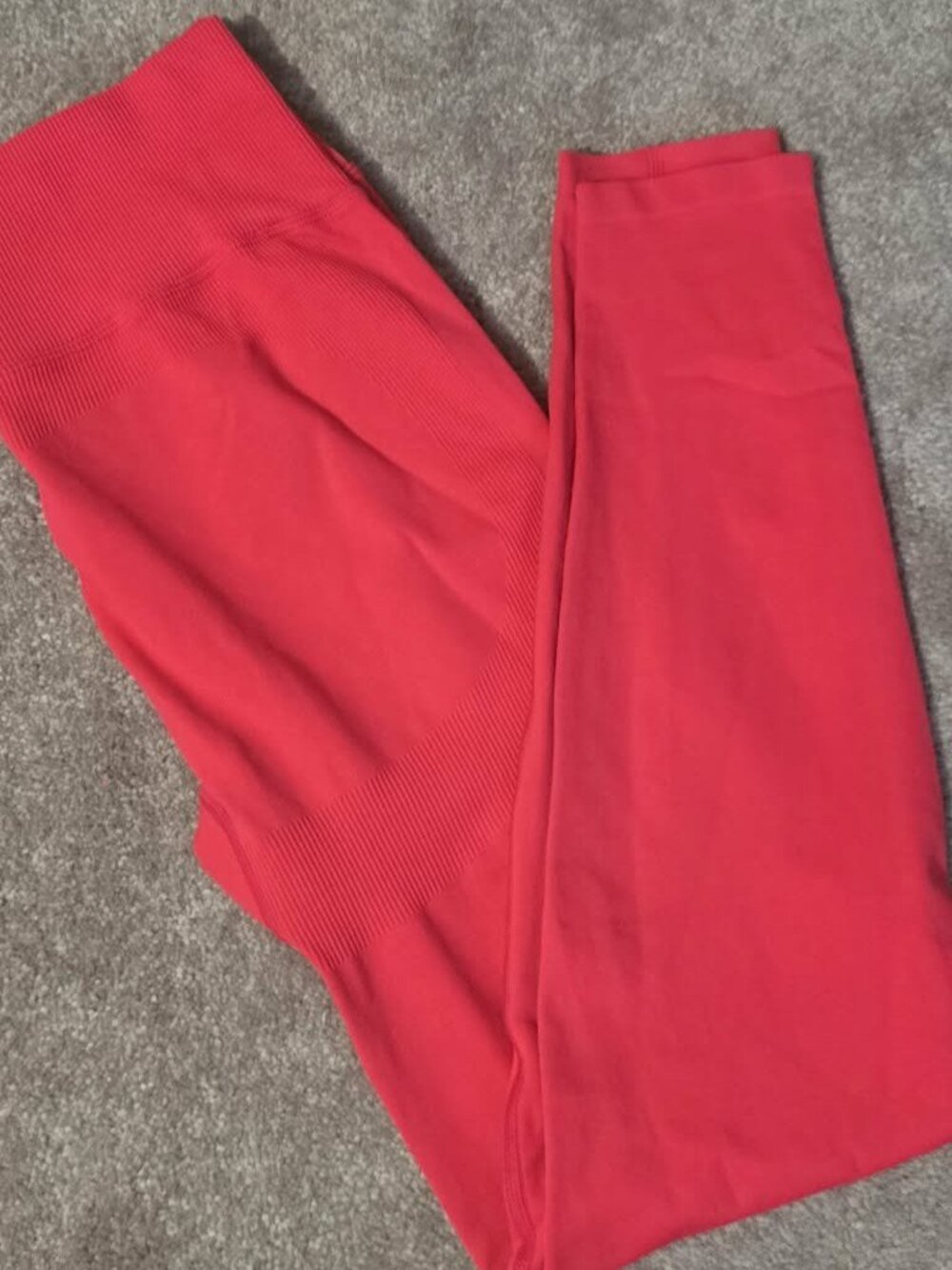 Pink Victoria’s Secret – Leggings – Red Ribbed – Size M